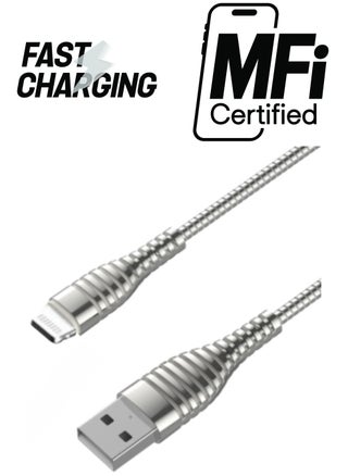 Silver Lightning iPhone USB Charging and Data Transfer Cable - Model BC012 by Bastec" - pzsku/Z70920A1AF31615EF73E3Z/45/_/1738234109/04dfab4f-1fb8-4181-b40b-920c75cf5e27