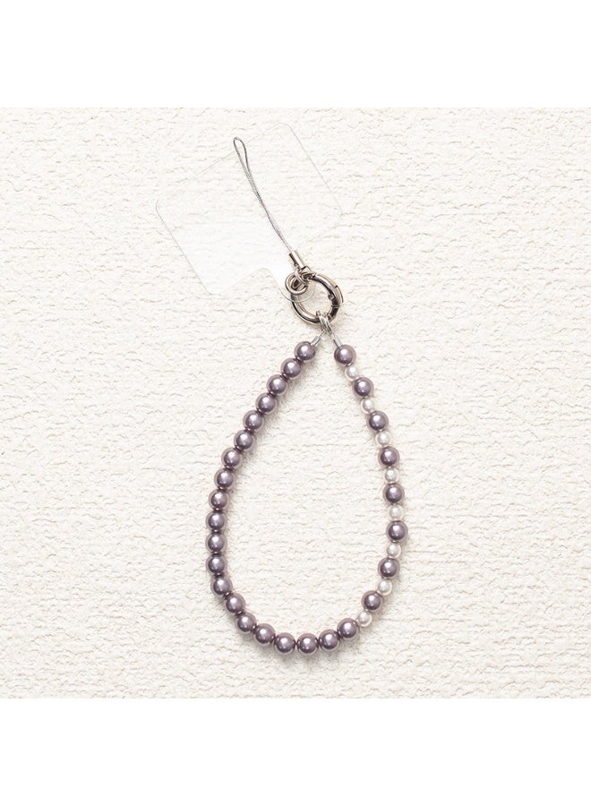 NIBEMINENT Phone Charm/ Chain Strap for Women Girls, Love Pearl Cell Phone Case Lanyard Wrist Strap