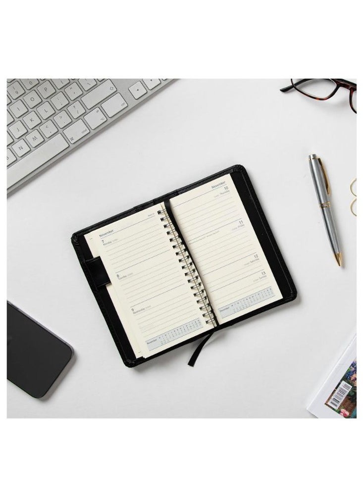 Collins - Collins Elite Mid Year Diary Planner Pocket Week to View Academic Year 2024-25 - Black - Weekly Mid Year Journal for Students, Teachers and Academics - 1165VM.99-2425 - July 2024 to July 2025 - Image 1