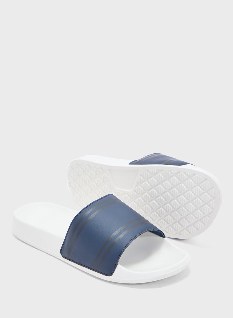 Seventy Five Stripes Detail Casual Slides - Image 3