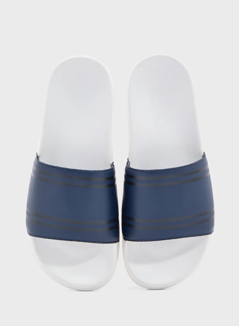 Seventy Five Stripes Detail Casual Slides