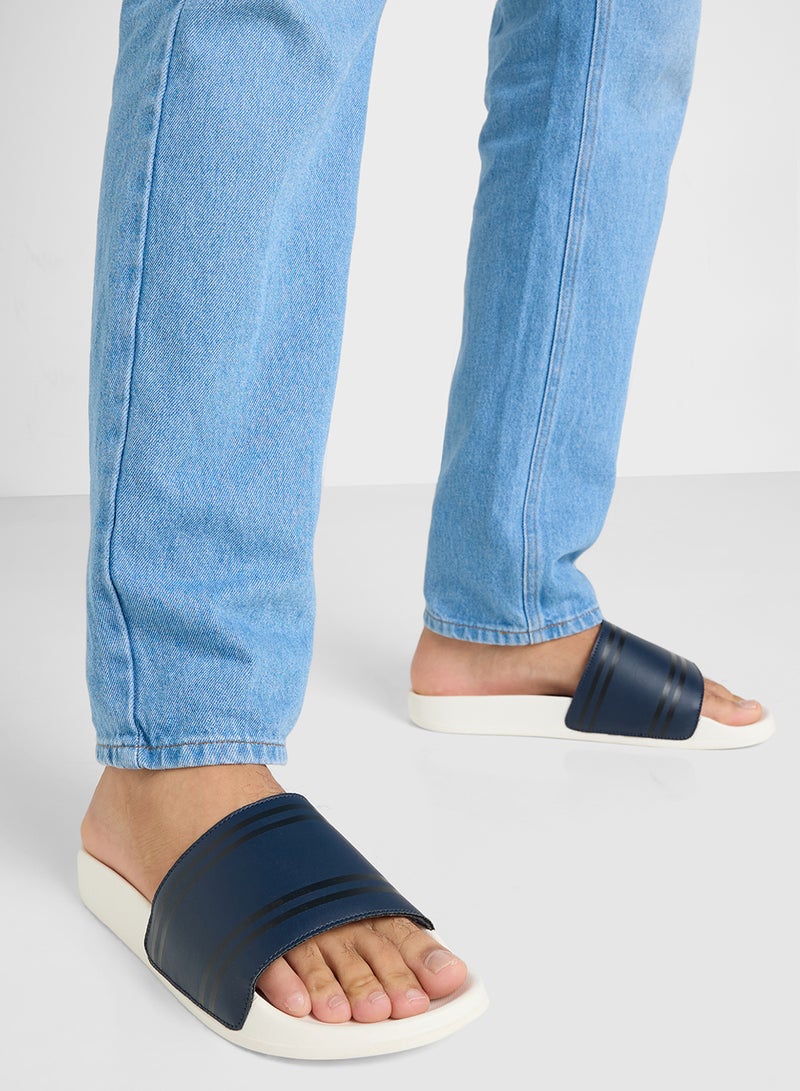 Seventy Five Stripes Detail Casual Slides - Image 5
