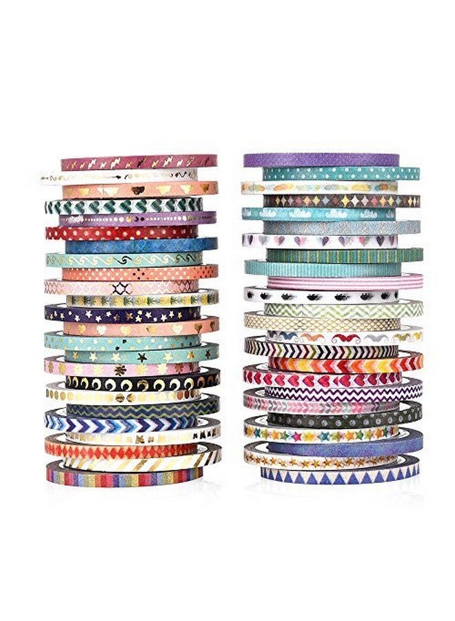 Agutape 48 Rolls Washi Tape Setfoil Gold Skinny Decorative Masking Washi Tape3Mm Wide Diy Masking Tape - Image 1