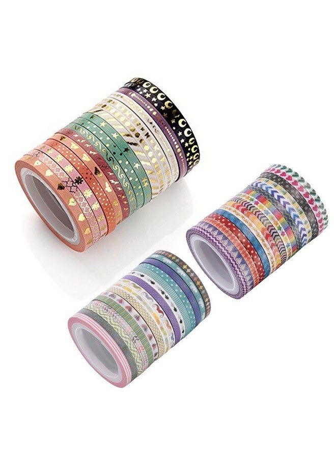 Agutape 48 Rolls Washi Tape Setfoil Gold Skinny Decorative Masking Washi Tape3Mm Wide Diy Masking Tape - Image 3