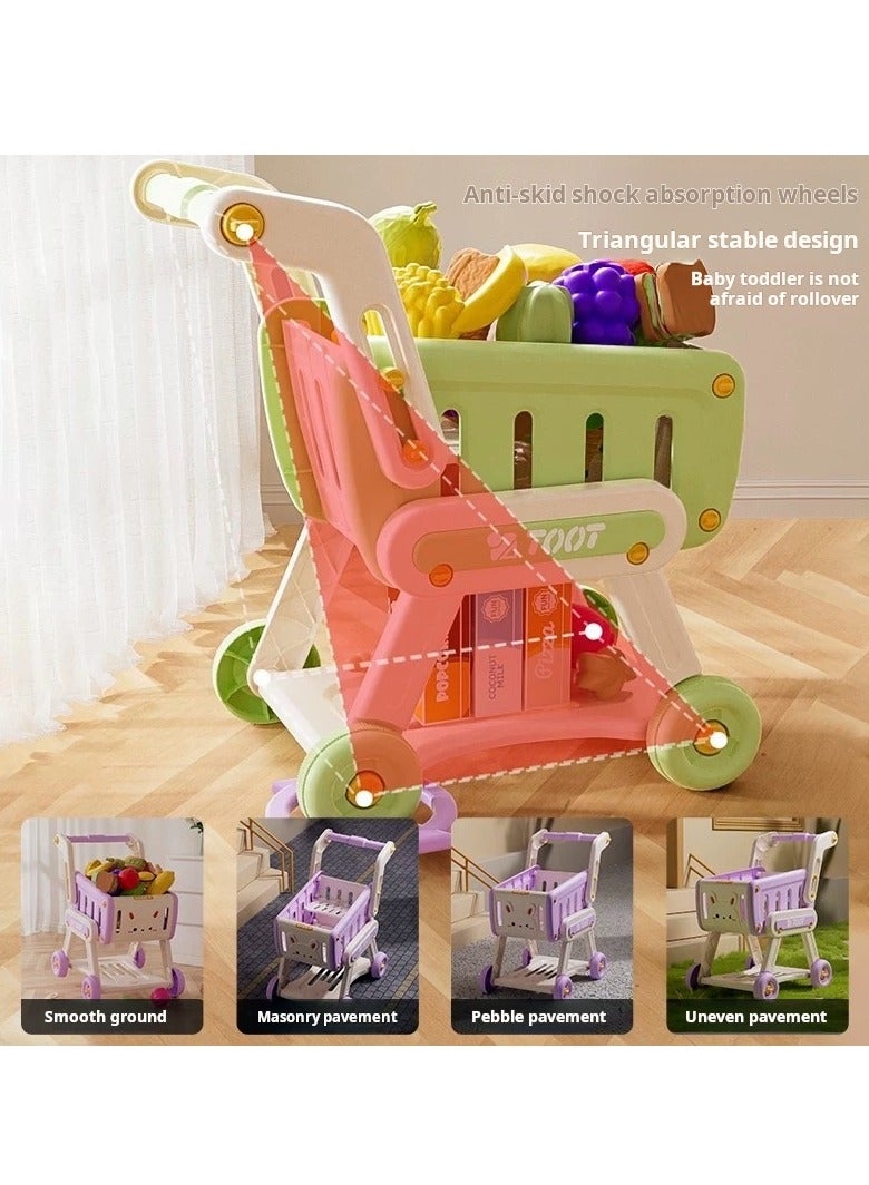 Children's kitchen double-layer storage kitchen trolley toy - 13-piece set, role-playing and life skills training  - Image 2