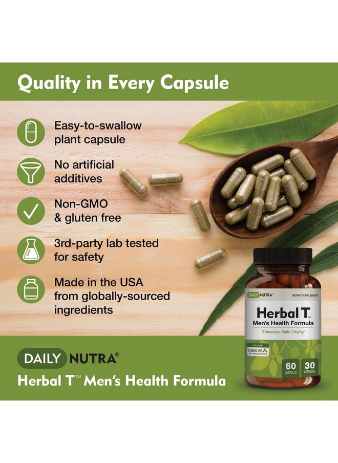 DailyNutra Herbal T Men’s Health Formula Supplement for Endurance, Vitality, & Healthy Aging - with KSM-66 Ashwagandha, Tongkat Ali, Tribulus, Eleuthero, & Horny Goat Weed (3-Pack)  - Image 4