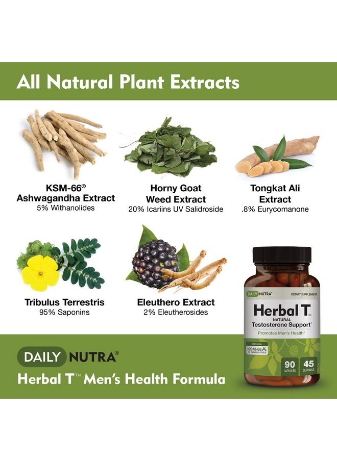 DailyNutra Herbal T Men’s Health Formula Supplement for Endurance, Vitality, & Healthy Aging - with KSM-66 Ashwagandha, Tongkat Ali, Tribulus, Eleuthero, & Horny Goat Weed (3-Pack)  - Image 3
