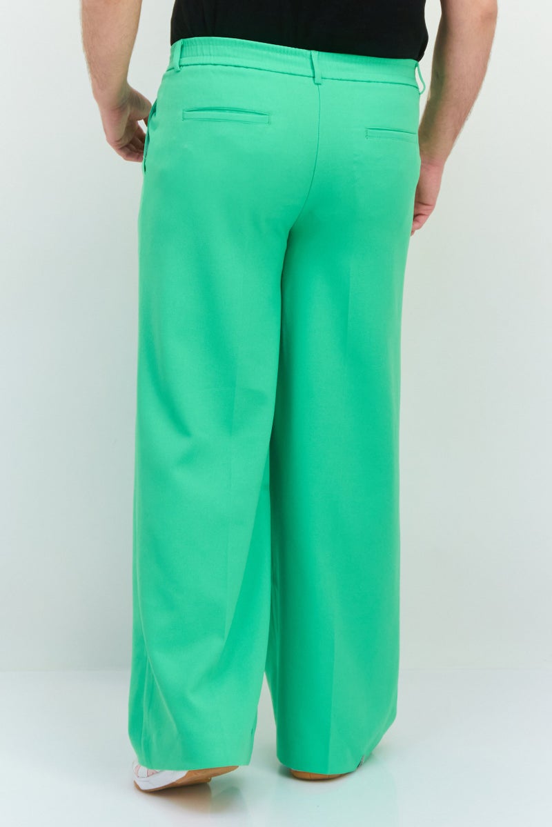 The Giving Movement Men Regular Fit Brand Logo Wide Leg Pants, Green - Image 3