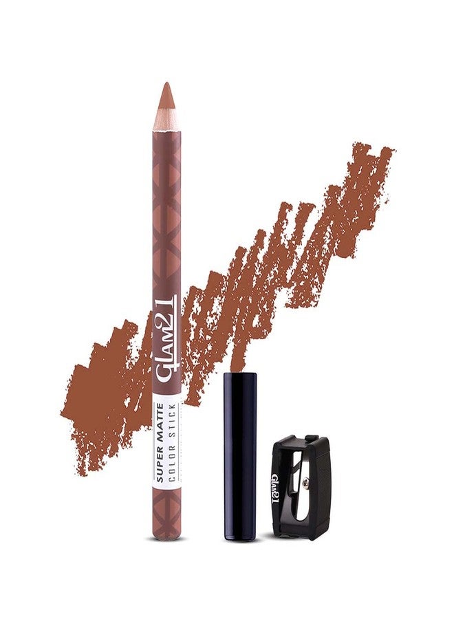 Glam 21 Glam21 Super Matte Colorstick Lipstick|Natural Wooden Lipstick | Long Lasting | Ultra Pigmented | Light Weight -3.5 Gm | 16-Choco Crush - Image 1