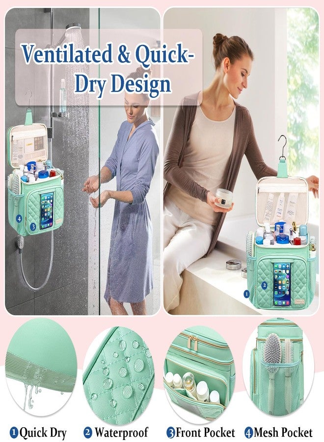 Romenrita Large Toiletry Bag for Women Men,Waterproof Portable Shower Caddy for College Dorm,Bathroom Bag, Quick Dry Shower Bag Hanging Toiletry Bags for For Full Sized Toiletries And Cosmetics - Image 5