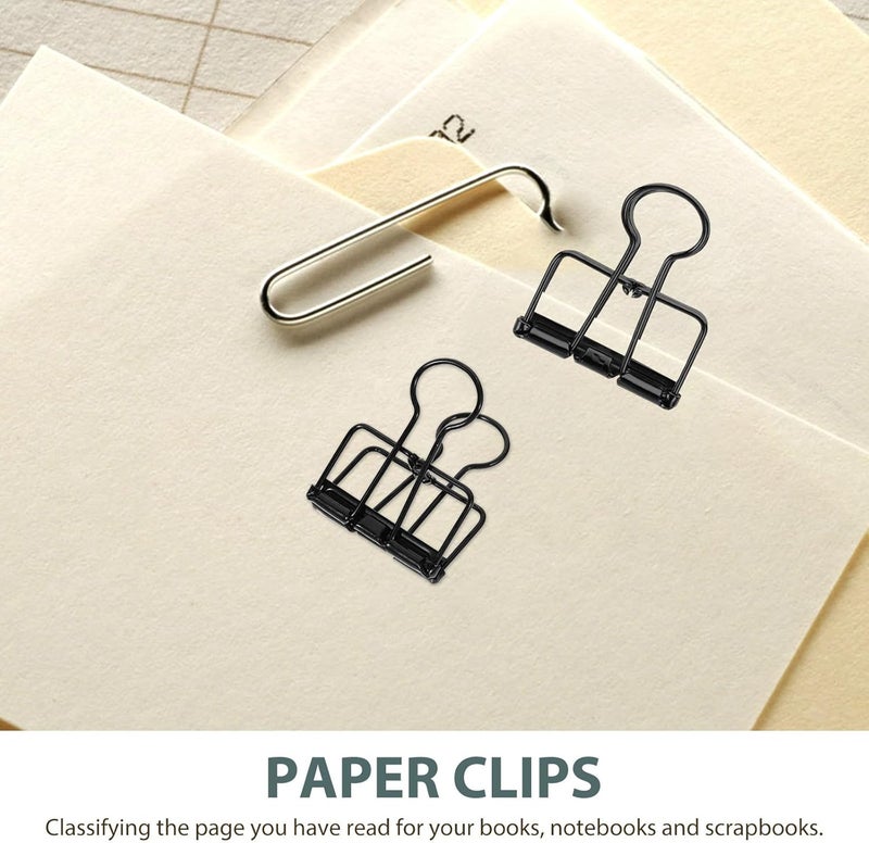 Operitacx 10pcs Medium Black Alloy Binder Clips Metal Paper Clamps for Office Document Organization and School Paperwork - Image 3