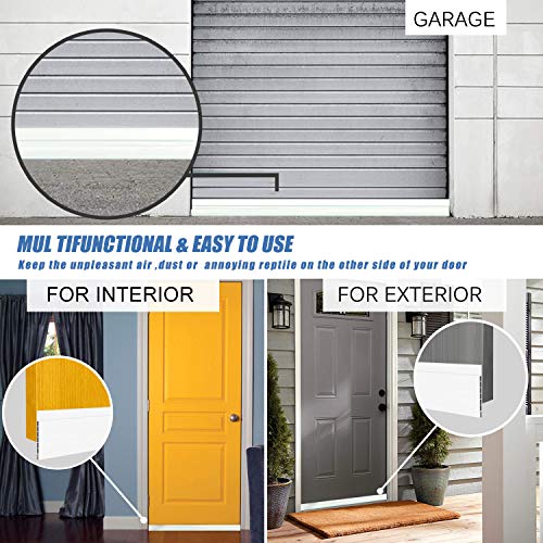Suptikes Upgraded Door Draft Stopper for Large Gap,Widened Door Sweep Seal Gap Up to 1.4" for Interior, Exterior and Garage Doors- Keeping Draft,Dust, Noise, Unwanted Light and Pests Out, 3" W x 37" L,White - Image 4