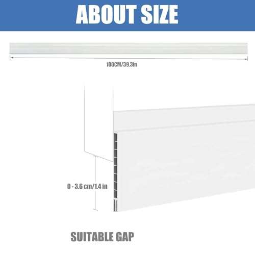 Suptikes Upgraded Door Draft Stopper for Large Gap,Widened Door Sweep Seal Gap Up to 1.4" for Interior, Exterior and Garage Doors- Keeping Draft,Dust, Noise, Unwanted Light and Pests Out, 3" W x 37" L,White - Image 5