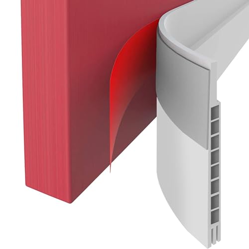 Suptikes Upgraded Door Draft Stopper for Large Gap,Widened Door Sweep Seal Gap Up to 1.4" for Interior, Exterior and Garage Doors- Keeping Draft,Dust, Noise, Unwanted Light and Pests Out, 3" W x 37" L,White - Image 1