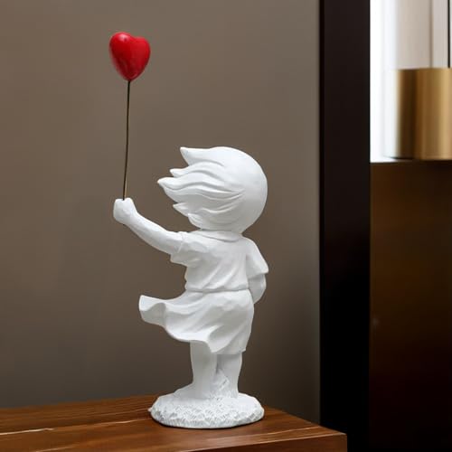 Ekhasa Nostrae Girl with Balloon Show Pieces for Home Decor Living Room Decorative Items | Cute Showpieces Gift Item for Decoration | Center Table Tv Showcase Office Desk Interior Statue Figurines - Image 2