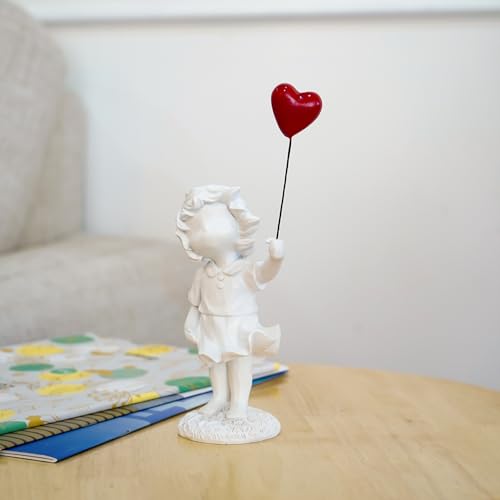 Ekhasa Nostrae Girl with Balloon Show Pieces for Home Decor Living Room Decorative Items | Cute Showpieces Gift Item for Decoration | Center Table Tv Showcase Office Desk Interior Statue Figurines - Image 3