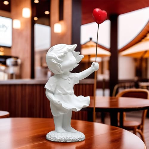 Ekhasa Nostrae Girl with Balloon Show Pieces for Home Decor Living Room Decorative Items | Cute Showpieces Gift Item for Decoration | Center Table Tv Showcase Office Desk Interior Statue Figurines - Image 4