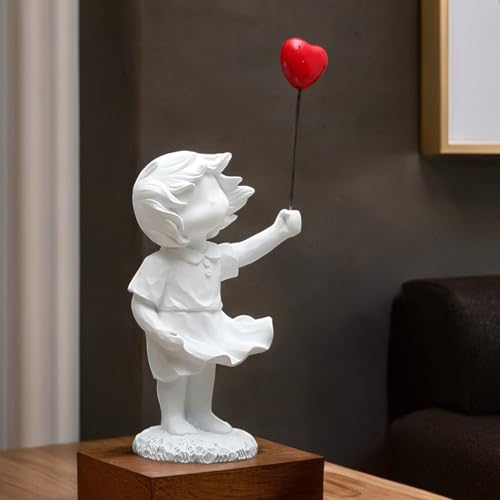 Ekhasa Nostrae Girl with Balloon Show Pieces for Home Decor Living Room Decorative Items | Cute Showpieces Gift Item for Decoration | Center Table Tv Showcase Office Desk Interior Statue Figurines - Image 1