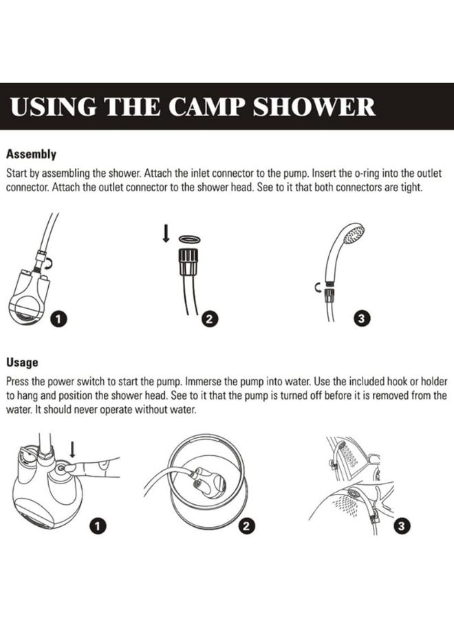ZEESQUARE Portable Shattaf & Camping Shower Kit – Rechargeable Battery Operated Handheld Bidet with Foldable Bucket, Hose & Suction Cup – Travel Shower for Outdoor Use, Camping, and Car Wash - Image 4