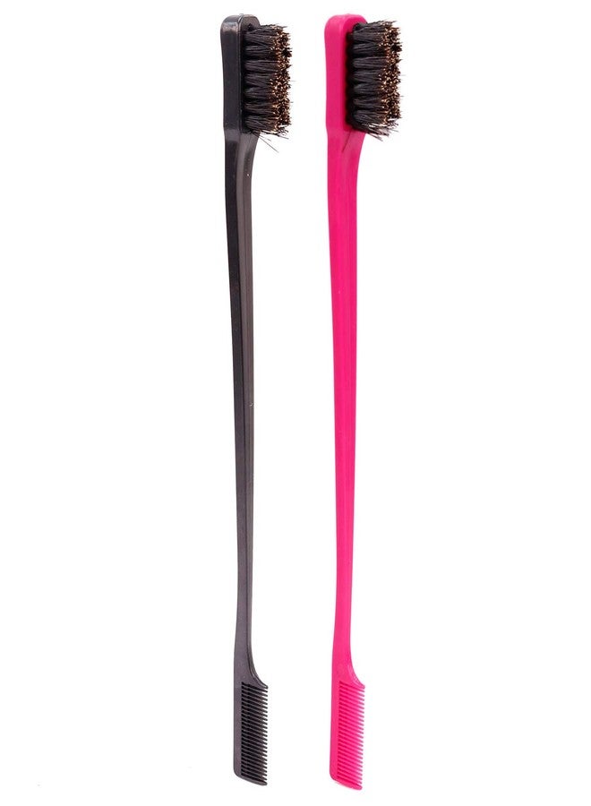 Response Gentle Edges Brush, Double-Sided Edge Bristles & Comb 2-in-1,(Colors may vary, One Brush) Same as Camryn's BFF - Image 1