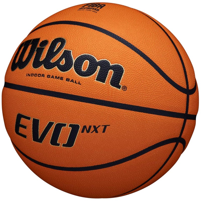 Wilson Basketball EVO NXT FIBA Game Ball, Mixed Leather, Ideal for Indoor, Size 7, Brown, WTB0965XB - Image 2