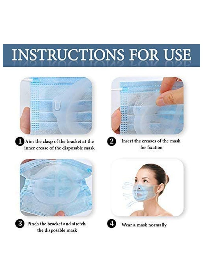 9 Pcs 3D Face Mask Bracket Inner Support Frame to Breath Plastic Guard Under Reusable Washable Prevent Lipstick Stick on