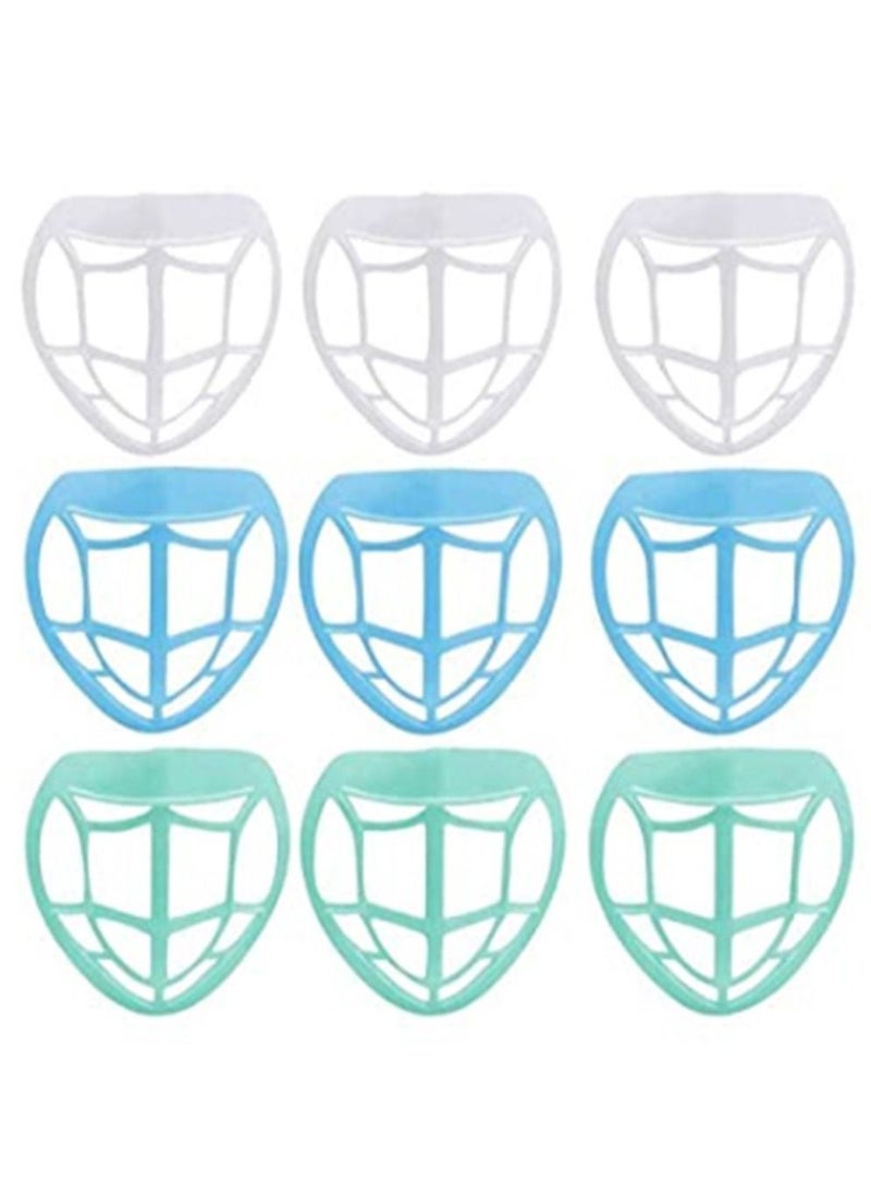 9 Pcs 3D Face Mask Bracket Inner Support Frame to Breath Plastic Guard Under Reusable Washable Prevent Lipstick Stick on