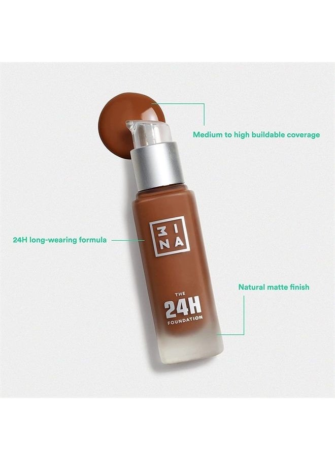 3INA 3INA The 24H Foundation 624-24H Long-Wearing Formula - Medium To High Buildable Coverage - Smooth Matte Finish - Expanded Shade Selection - Waterproof, Cruelty Free, Vegan Makeup - 1.01 Oz  - Image 2