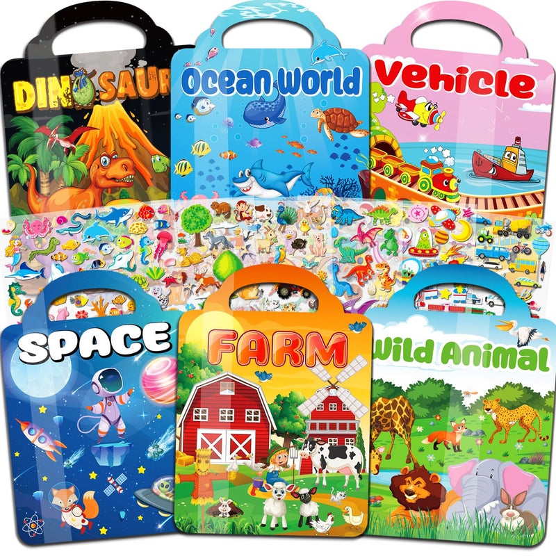 Kalysky 6 Pack Reusable Sticker Book for Toddlers 2 3 4 Year Olds - Image 1