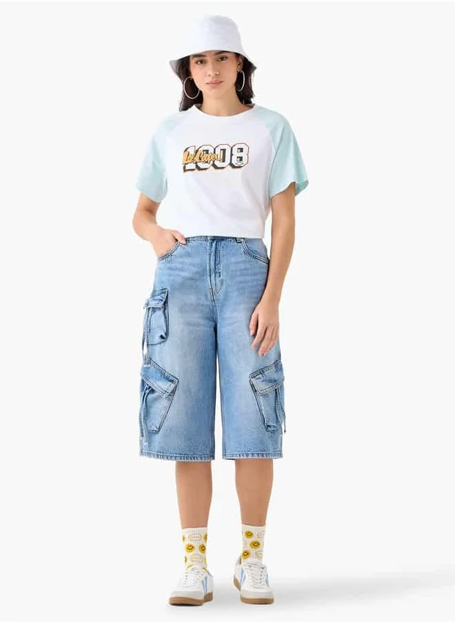 لي كوبر Lee Cooper Relaxed Fit Denim Shorts with Pockets
