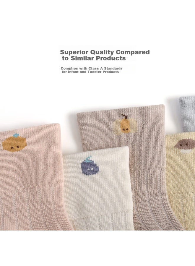 Lovebox Aibaoshi Baby Socks For Spring, Autumn And Winter Newborn Socks Mid-calf Cotton Socks Children's Socks Foot Covers 4 Pairs Pack Size S S398 - Image 4