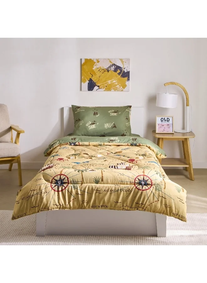 Home Box Joy Adventurer Camp 2-Piece Single Microfibre Comforter Set 220 x 135 cm