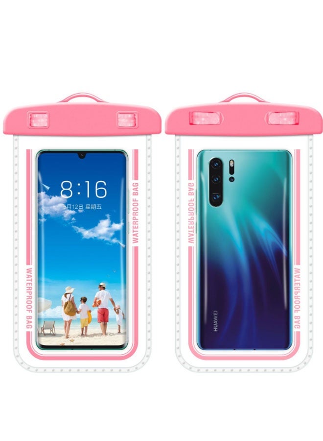 2Pcs Waterproof Phone Case Touch Screen ,Universal Swimming Dry Bag, Underwater Phone Protector Pouch Pv Cover For Phone Fit for up to7.2 inch,Versatile Phone Bag for Travel & Swimming(DDD7-2-pink)