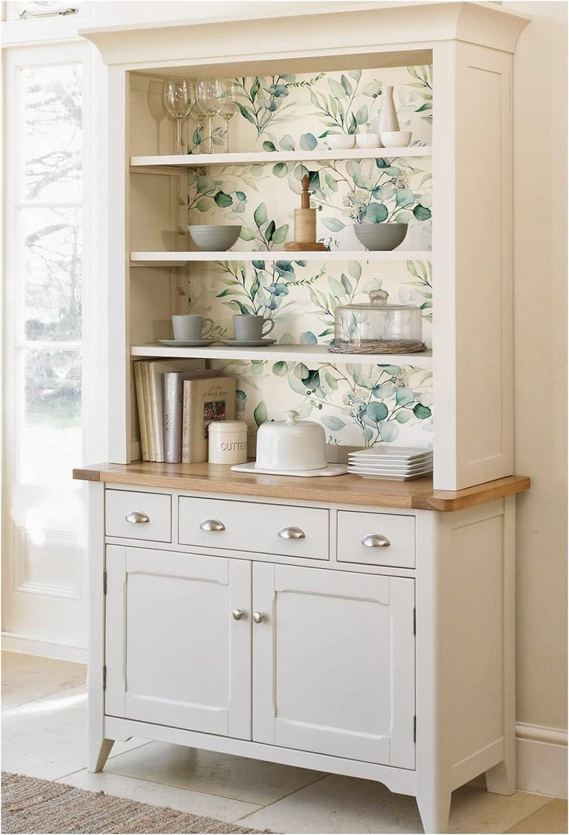 ELTON Waterproof Peel and Stick Floral Wallpaper, Self-Adhesive Vinyl Wall Covering for Bedroom, Living Room Bathroom Cabinet, Countertop (45 x 300 cms, Green Eucalyptus Leaf Pattern) - Image 4