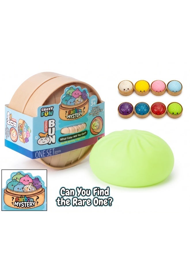 Viral Dumpling Squishy Toy – Mystery Bun 1 Pc | Surprise Squishy Dumpling with Glitter & Ultra Rare Golden Collectible | Odorfree, Original Viral Soft Squeeze Toy for Kids 3+