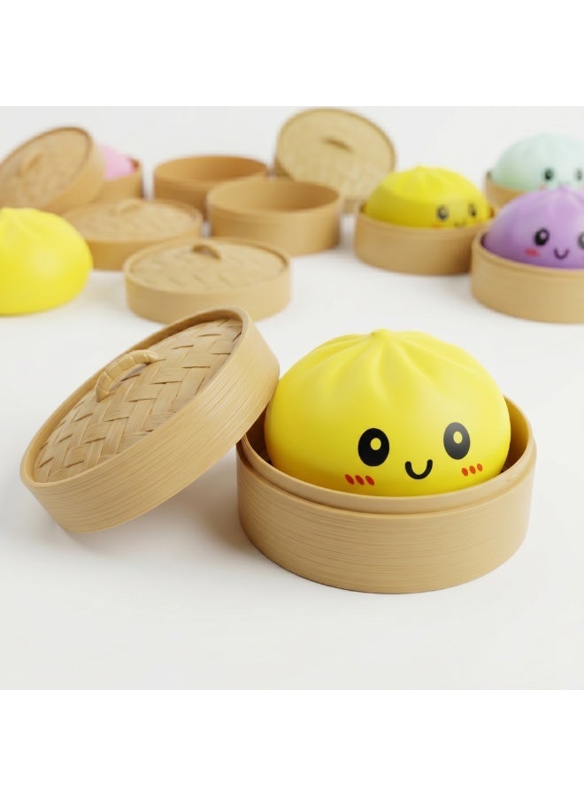 CRAZY FUN Viral Dumpling Squishy Toy – Mystery Bun 1 Pc | Surprise Squishy Dumpling with Glitter & Ultra Rare Golden Collectible | Odorfree, Original Viral Soft Squeeze Toy for Kids 3+ - Image 2