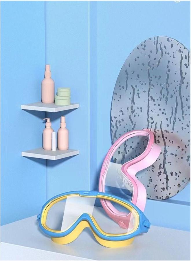 Generic Swimming Goggles With Connected Earplugs And Cap For Kids-Pink - Image 3