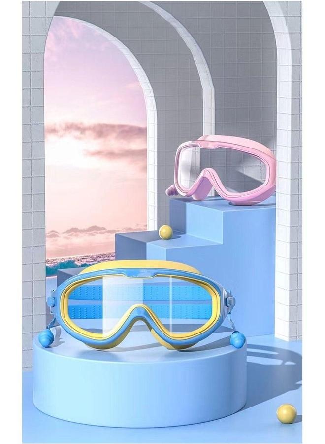 Generic Swimming Goggles With Connected Earplugs And Cap For Kids-Pink - Image 2