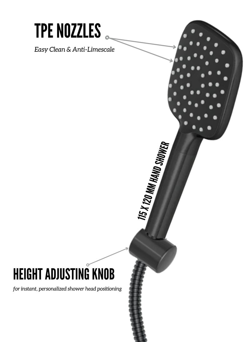 MAAT Aqua Jet Black Rain Shower Set | Jet Black Rain Shower Set | Turkish Craftsmanship  - Image 3