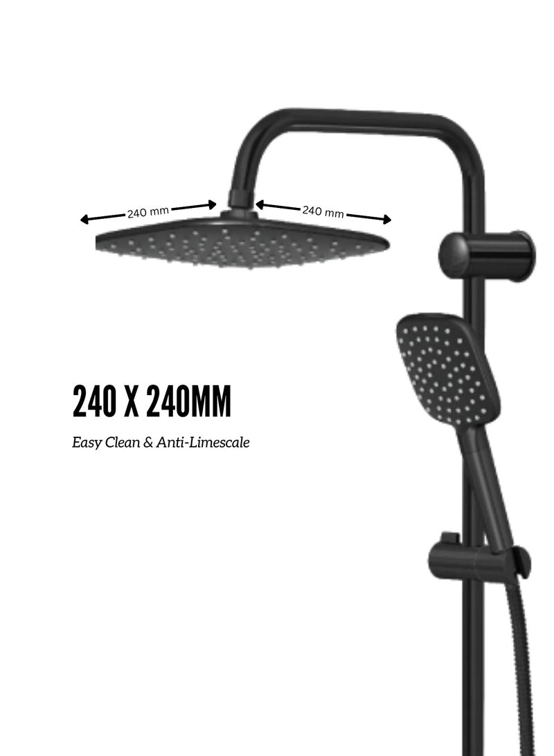 MAAT Aqua Jet Black Rain Shower Set | Jet Black Rain Shower Set | Turkish Craftsmanship  - Image 2