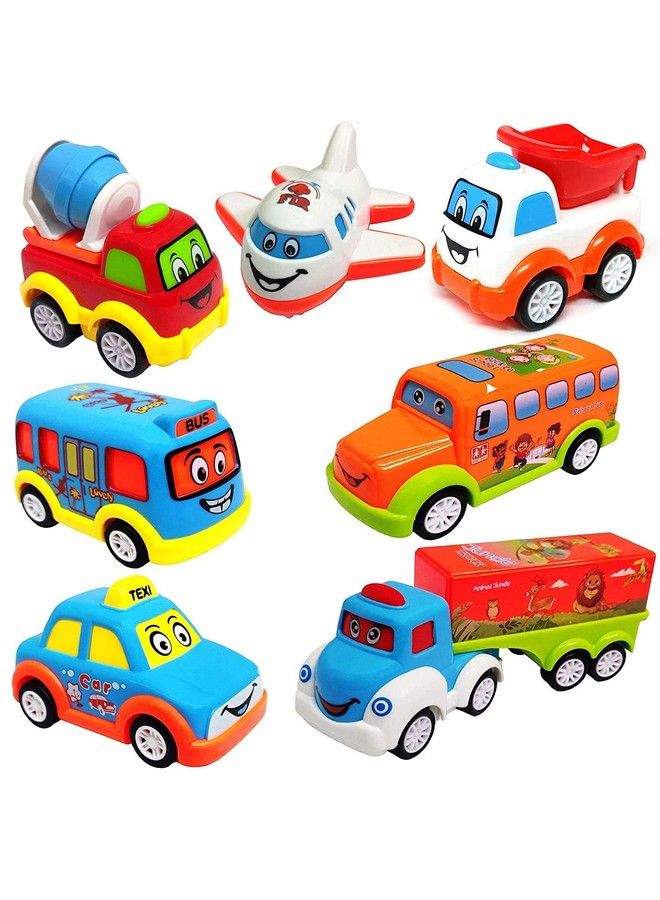 Prime Deals Unbreakable Pull Back Vehicles; Push And Go Crawling Toy For Kids & Children Power Friction Cars For 3+ Years Old Boys;Girls (Pack Of 7) - Image 1