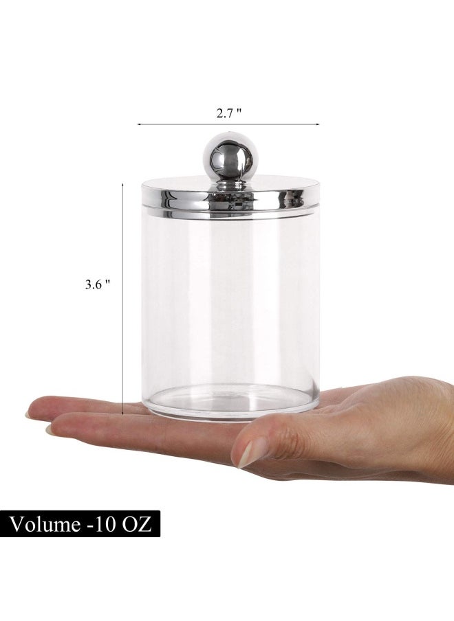 Tbestmax - 10 Oz Cotton Swab Ball Pad Holder  Qtip Apothecary Jar  Clear Bathroom Containers Dispenser For Storage 3 Pack - Image 1