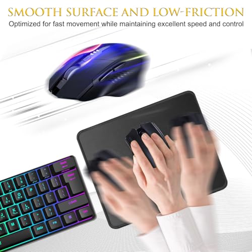 JIKIOU 3 Pack Mouse Pad with Stitched Edge, Comfortable Mouse Pads with Non-Slip Rubber Base, Washable Mousepads Bulk with Comfortable Cloth, Mouse Pads for Computers Laptop Mouse 10.2x8.3inch Black - Image 4