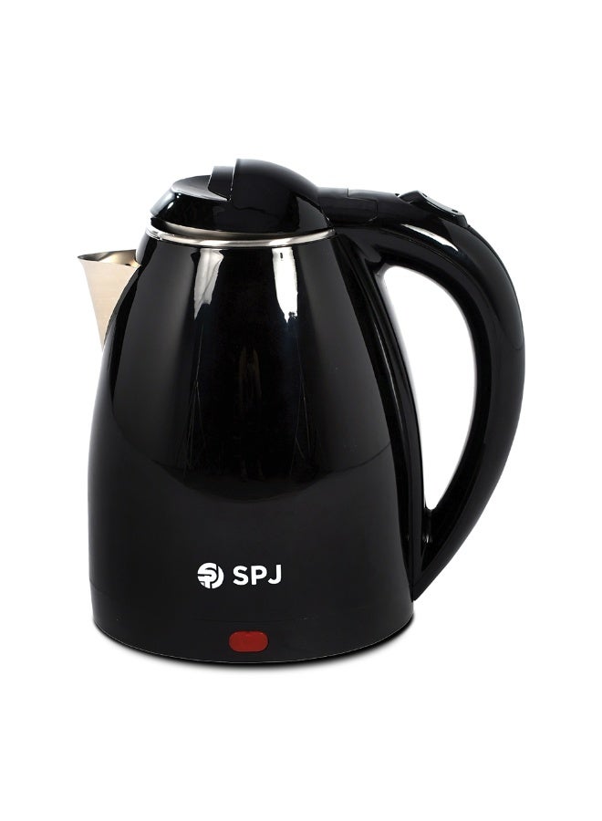 SPJ 1.8L Electric Kettle 1500W, Stainless Steel Body, Fast Boil, LED Indicator, Auto Shut-Off, Cordless Design – Black - Image 1