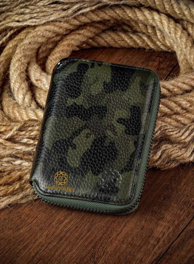 GoldenSeller Golden Seller Army Green Zipper Wallet - Image 5