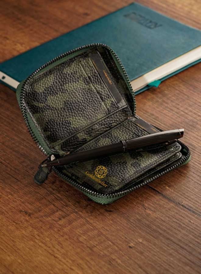 GoldenSeller Golden Seller Army Green Zipper Wallet - Image 2