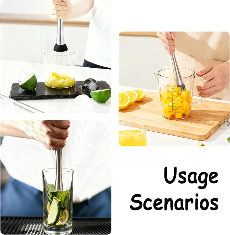 Dancepanda Muddler for Cocktails,Stainless Steel Muddler Tool for Bar and Drink,Fruit Smasher - Image 5
