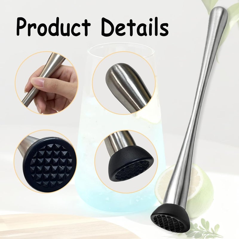 Dancepanda Muddler for Cocktails,Stainless Steel Muddler Tool for Bar and Drink,Fruit Smasher - Image 3