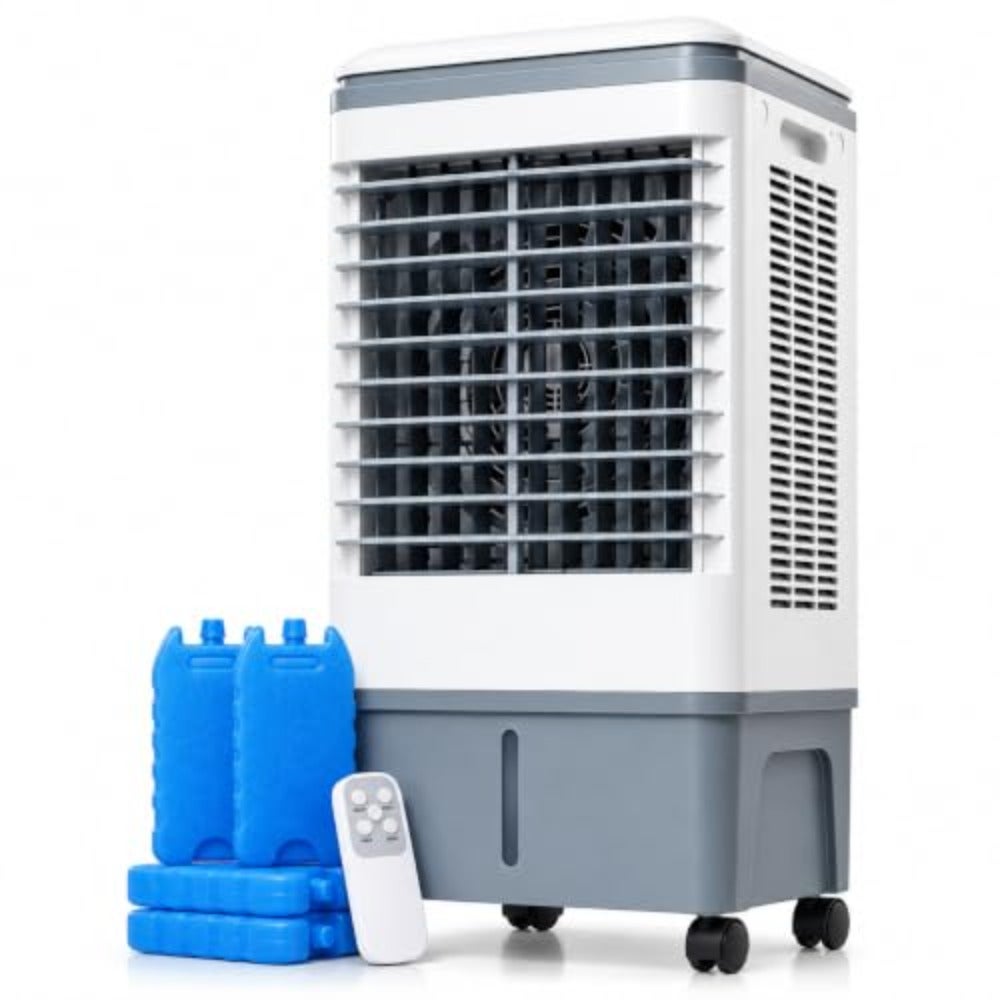 Evaporative Air Cooler for indoor use, plastic body, white color, 3-speed adjustable with 6.5L water tank