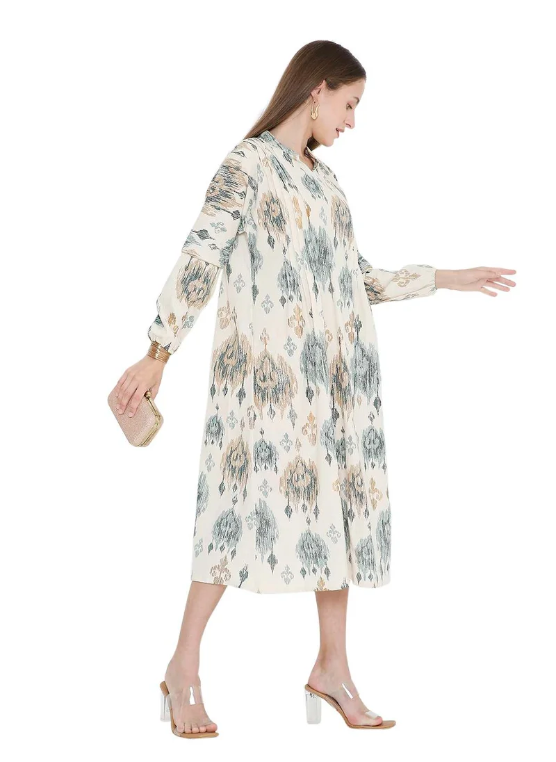 HANA & SARA HIGH QUALITY SHORT PRINTED FARASHA ARABIC KAFTAN JALABIYA DRESS